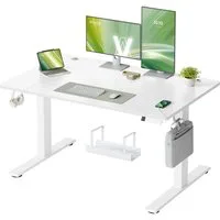 VASAGLE Schreibtisch Höhenverstellbarer, USB-C-Anschluss, Erinnerung bei langem Sitzen, Ablage für Steckdosenleiste, 3 Speichertasten, 120/140/160/180cm