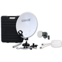 Schwaiger SATSET351 SAT-Antenne (SAT Komplettanlage im Koffer, 35 cm Durchmesser, Camping Set)