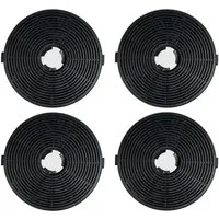 Trade-Shop Aktivkohlefilter 4x passend für Respekta CH 33060 SB CH 33060 WB, Zubehör für Dunstabzugshauben - Ersatzfilter, Kohlefilter, Durchmesser: 11cm / Höhe: 2,5cm / Material: Kohlefasern, Kunststoff