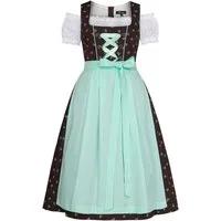 Ramona Lippert Dirndl Elisabeth Trachtenkleid Damen dunkelbraun mint mit Bluse Gr. 38-50