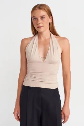 Schlanke Halterneck-Bluse