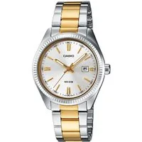 CASIO TIMELESS COLLECTION Quarzuhr LTP-1302PSG-7AVEG, Armbanduhr, Damenuhr, analog, Datum, Edelstahlarmband