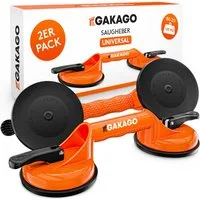 Gakago Doppelsaugheber, max. 120,00 kg Traglast, Set, 2-tlg.], - Saugheber als ergonomischer & rutschfester Vakuumheber