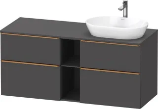 Duravit D-Neo Konsolenwaschtischunterbau wandhängend Graphit Matt 1400x550x664 mm - DE4970R04490000 DE4970R04490000