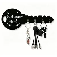 ibettertec Schlüsselbrett Selbstklebender Schlüsselhalter für die Wand mit 4 Haken ohne Bohren, (1), Key Holder Aufbewahrung,Halter für Schlüssel,Schlüsselboard,4 hooks