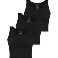 Janice Tanktop 3 x Damen crop Top Namlea Kurzes Tanktop aus Baumwolle