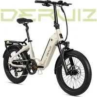 DERUIZ E-Bike Klapprad 20x3,0 Zoll, max. 140km, Federsattelstütze, mit Bluetooth, 5 Stufen, 8 Gang SHIMANO SHIMANO ALTUS 11-32T Schaltwerk, Kettenschaltung, Heckmotor, 500 Wh, (mit Akku-Ladegerät, mit Werkzeug), RH:36cm, Bremslicht, Gepäckträger (max