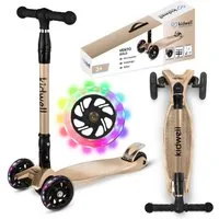 COIL Dreiradscooter Kinderroller, Tretroller, Dreirad-Balance-Roller, Cityroller, 10 km/h, ABEC-7-Lager, 3-stufige Lenkradverstellung, LED-Räder