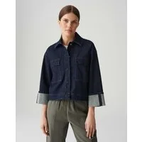 OPUS Jeansjacke HOLLICE mit Rinsed Waschung breiter Saum, aufgesetzte Pattentaschen, metallische Druckknöpfe