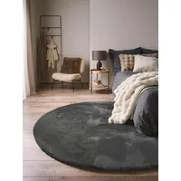 benuta Fellteppich Dave, rund, Höhe: 21 mm, Teppich Wohnzimmer, Schlafzimmer, Esszimmer, Flur, Kunstfaser, Cozy