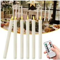 OZAVO LED-Kerze K-TZ06 6/12pcs LED Stabkerzen mit Fernbedienungs und Timer, Zwei Modi und Dimmbar, Warmweiße Flammenlose Tischkerzen Dekorative Kerzen, Timerfunktion für 2, 4, 6 und 8 Stunden