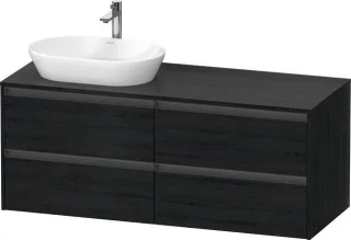 Duravit Ketho.2 Konsolenwaschtischunterbau wandhängend Eiche Schwarz Matt 1400x550x568 mm - K24898L1 K24898L16160000