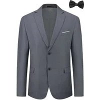 Allthemen Anzugsakko (2 tlg) mit Fliege Herren Sakko Slim Fit Anzugjacke für Business