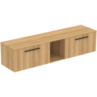Ideal Standard Möbel-Set 200cm i.life B 2 Auszüge 1 mi.off.Fach Gr.Schwarz Eiche Natur, T5849NX T5849NX
