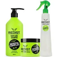 Redist Haarpflege-Set Keratin Pflege-Set - Shampoo + Haarkur + Conditioner, Spar-Set, 3-tlg.