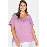 Sheego T-Shirt T-Shirt Kurzarm in A-Linie mit dekorativer Blende
