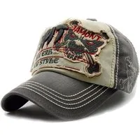 Sporty Baseball Cap Fight Skull Vintage Style Used Washed Look Retro Kappe Cap mit Belüftungslöchern
