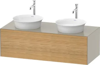 Duravit White Tulip Konsolenwaschtischunterbau wandhängend Natur Eiche & Taupe Matt & Seidenmatt 130 WT4978BH5600010
