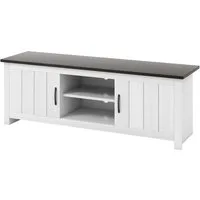 COSTWAY TV-Schrank Holz,mit Türen & offenen Regalen,145x40x50cm