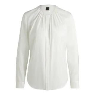 Boss - Bluse für Damen, Seide, Regulär, Langärmlig (Weiß)
