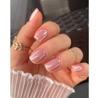 LuxusKollektion Kunstfingernägel Kunstnägel Press On Kurz Square Rosa Einfarbig Nagelkleber T14