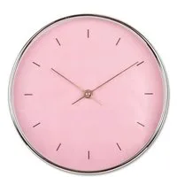 K&L Wall Art Wanduhr lautlose Shabby Chic Wanduhr Retro Uhr rund Ø 25cm Rosa Roségold Optik (ohne Tick-Geräusche, langlebiges Quarz Uhrwerk)