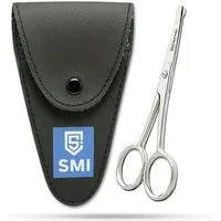 SMI Bartschere Nasenschere Nasenhaarschere Bartschere Schnurrbart Schere mit Etui