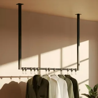 CLP Kleiderständer, Schwarz, Metall, 80x80x7 cm, Garderobe, Garderobenständer