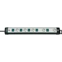 Premium-Line Technik Steckdosenleiste 5-fach schwarz/hellgrau, 3 Meter, einzeln schaltbar