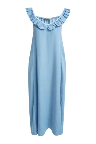 Smith&Soul - Lyocell Debim Ruffle Strap Dress light denim - Gr. - XS
