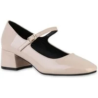 VAN HILL 21646537 KY L1097 Damen Pumps Beige 37 Mary-Jane-Schuhe Damen Mary Janes Pumps Klassische Lack Eckige