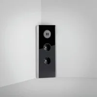Naber Mira Eck Glas USB A Edelstahl/Glas schwarz 7053124 Mehrfachsteckdose, USB A