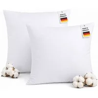 NEXGEN Luxus Baumwollkissen Kopfkissen Hotelkissen Schlafkissen Hotelqualität, Made in Germany, Füllung: Premium-Microfaser, Bezug: Baumwolle, Seitenschläfer, Bauchschläfer, Rückenschläfer, Spar-Set, Hergestellt in Deutschland, Deluxe Komfort