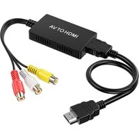 Bundviel AV zu HDMI Adapter,1080P Composite CVBS AV zu HDMI Video Audio HDMI-Adapter zu RCA, HDMI