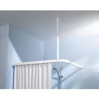 Kleine Wolke Vorhangschiene Deckenhalterung, Ø 24 mm, kürzbar, mit Bohren, Aluminium, für Duschvorhänge