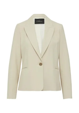 s.Oliver BLACK LABEL - Antaillierter Blazer aus Waffel-Piqué beige - Gr. - 34