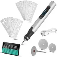STAHLWERK Fräse USB Gravierstift 8 W Akku Gravierer Gravurgerät Fräser Gravurwerkzeug, (Packung, 4-tlg), bis zu 18.000 U/min für präzise Graveurarbeiten