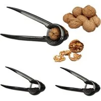 relaxdays Nussknacker 3er Set schwarz, (3-tlg)