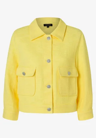 MORE & MORE - Bouclé-Jacke gelb - Gr. - 40
