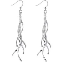 Materia Paar Ohrhänger Damen Ohrringe Spirale lang SO-93, 925 Sterling Silber, rhodiniert