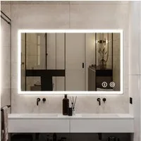 Dripex Badspiegel LED Beleuchtung Badezimmerspiegel 3 Lichtfarbe Wandspiegel m Steckdose