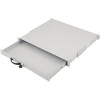 Tastaturfach abschließbar 1HE, Ablage grau