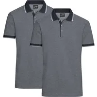 James & Nicholson Poloshirt Doppelpack Herren Poloshirt Baumwoll Pique in bicolor Optik JN704 (Doppelpack, 2er-Pack) mit Kontraststreifen