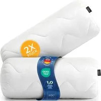 LILENO HOME Kopfkissen LILENO HOME Allergiker Kopfkissen Oeko-Tex & - Made in Germany, Füllung: 100% Polyester, Seitenschläfer, Bauchschläfer, Rückenschläfer, Spar-Set, 2er Set, Nackenrolle 15x40 cm, allergikergeeignetes Nackenkissen