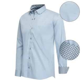 Cappuccino Italia Regular Fit Hemd Babyblau