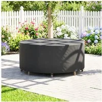 Outsunny Gartenmöbel-Schutzhülle Anti-UV Abdeckhaube aus 420D Oxford Gewebe (Wasserdicht Abdeckung, 1-St., Winterfest Abdeckplane), für Gartentische Terrassenmöbel Stapelstühle Ø214 x 70H cm, Schwarz