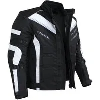 Alpha Speeds Motorradjacke Herren Motorrad Biker Textil Jacke Wasserdicht Jacke mit Protektoren Belüftungssysteme, Innenjacke ist trennbar: All Season, SLIM Weiß