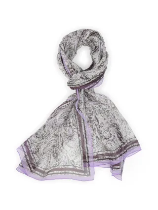 Marc Cain Collections - Seidenschal mit Ornament-Print vapor blue - Gr. - OS