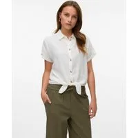 Vero Moda Kurzarmbluse VMTHEA SS TIE SHIRT WVN NOOS Viskosemischung, loose fit