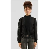 QS Langarmbluse Bluse Transparente Chiffonbluse